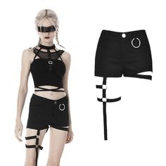 Material: Cotton;Nylon;Spandex 
Size:?S-2XL 
Sku: PW103 Legs Ring, Punk Design, Estilo Punk, Mini Skirts, Spandex, Black, Design