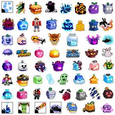 an image of many different stickers on a white background with the same color and size