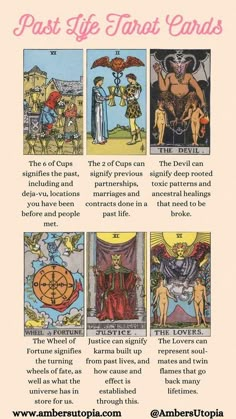 an advertisement for the tarot card deck, with instructions on how to use it