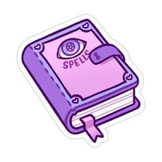 a purple book with the word spell on it