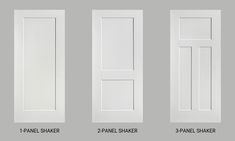 four doors with different sizes and shapes in each door, all showing the same size