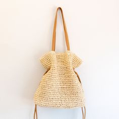 Elena Handbags Retro Straw Woven Tote Bag Beige Crochet Handheld Bag With Braided Handles, Eco-friendly Crochet Bucket Bag With Adjustable Strap, Eco-friendly Bags With Braided Handles For Daily Use, Cream Straw Bag With Adjustable Strap For Everyday, Beige Handheld Woven Bucket Bag, Natural Bucket Shoulder Bag With Large Capacity, Everyday Cream Straw Bag With Adjustable Strap, Woven Double Handle Bags For Daily Use, Beige Bucket Beach Bag For Everyday Use