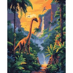 an image of a dinosaur in the jungle