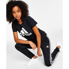 Keep active in these fitted Women's Essentials Warm-Up Slim Tapered 3-Stripes Track Pants from adidas, designed for zero distractions with a close, tapered fit that stays securely in place. The elastic waist features a convenient drawcord to customize coverage and comfort, while front pockets stash music players or cash. Breathable polyester fabrication keeps you cool whether climbing stairs or dropping low into squats, with flatlock seams preventing chafing. Subtle 3-Stripes branding adds style Adidas Sweatpants With Three Stripes For Workout, Adidas Sportswear Sweatpants For Workout, Casual Adidas Joggers For Workout, Casual Adidas Sweatpants For Workout, Adidas Moisture-wicking Sweatpants For Jogging, Adidas Workout Joggers With Three Stripes, Adidas Athleisure Sweatpants For Workout, Adidas Three Stripes Joggers For Workout, Adidas Joggers With Three Stripes For Workout