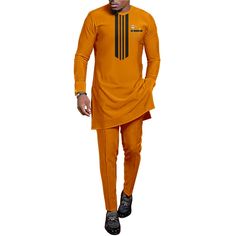 African Men Clothe Dashiki Long Sleeve 2pc Set Traditional For Men Trip Clothing Outfit Set Riche Male Shirt Pants Suits Wedding - Bekro's ART Traditional Clothes For Men, Suit Wedding Dress, Male Suits, Mens Traditional Wear, Model Chic, Dashiki For Men, Bangkok City, Traditional Outfit, Slim Suit