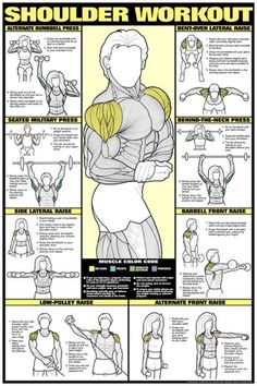 the shoulder workout poster with instructions