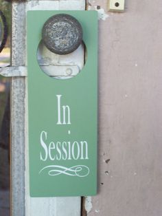 In Session Door Hanger Business Retail Shop Spa by heartfeltgiver, $14.99 Spa Door, Reiki Room Ideas, Massage Decor, Boutique Beauty Salon, Spa Massage Therapy, Yoga Office, Massage Therapy Rooms, Door Knob Hanger