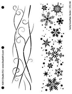 some snowflakes and swirls on the side of a sheet of stickers