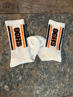 Custom Cheer / School Spirit Socks are high quality and made to order.  Can be done in youth and adult sizes for any school or team! Disclaimer:  All sales final as these are custom made to order. One design printed on side of each sock.  Cannot guarantee color match. Cheer Socks Cheerleading, Cheer Socks Vinyl, Sporty Cotton Socks With Letter Print, Casual White School Socks, White Cotton School Socks, Sports Cotton Socks With Letter Print, White Cotton Sports Socks, White Sports Socks With Letter Print, White Casual Socks For Sports Events