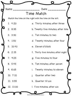 the times and minutes worksheet for kids to practice their time in order to learn how