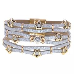 Bracelet Manchette - L ATELIER TRENDY Star Bracelets, Bracelets Fashion, Wrap Bracelets, Leather Bracelets, Star Bracelet, La Pointe, Magnetic Bracelet, Bracelets For Women, Italian Charm Bracelet