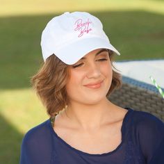 Beach Babe White Baseball Cap White Baseball Cap, Fun Beach, White Caps, Beach Babe, Beach Fun, Best Life, Happy Place, Beach Life, A Smile