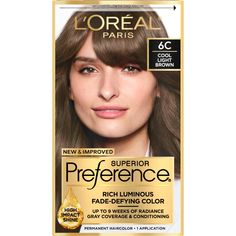 PRICES MAY VARY. Superior Preference Permanent Hair Dye Kit: For gorgeous, fade-defying hair color with dimension, look no further; We pair our gel hair dye formula with Care Supreme Conditioner with Shine Serum to help maintain color vibrancy and provide silk and shine Fade-Defying Hair Color: Superior Preference hair color kits have been our gold standard in hair dyes since 1973; There are over 50 shades to choose from, so you can find the perfect shade for you, from luminous red to cool ash b Natural Light Brown Hair, Light Brown Hair Dye, Brown Hair Dye, At Home Hair Color, Dyed Blonde Hair, Permanent Hair Dye, Luminous Colours, Christmas Hair, Permanent Hair Color