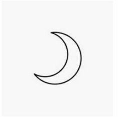 the crescent symbol is shown in black on a white background, and it appears to be half - circle