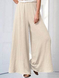 Cotton and Linen Loose Wide Leg Pants Baggy Beige Pants With Solid Color, Beige Baggy Pants With Solid Color, Beige Relaxed Fit Full Length Bottoms, Beige Wide-leg Pants, Beige Straight Leg Pants Solid Color, Solid Color Relaxed Fit Wide-leg Pants, Solid Color Wide-leg Pants With Relaxed Fit, Solid Wide-leg Pants With Relaxed Fit, Wide Leg Relaxed Fit Solid Pants