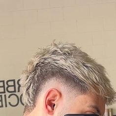 Dimi Furkaliev on Instagram: "BLEACHED BURST FADE ❄️ 

#bleachedhair #burstfade #haircut #hairstyle #fadehaircut #menshaircut" Blonde Burst Fade, Blonde Fade Haircut Men, Blonde Haircut Men, Burst Fade Mullet Blonde, Men Colored Hair, Mens Blonde Highlights, Bleached Mohawk, Bad Bleached Hair, Men Bleached Hair Short