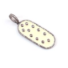 1 Pc Pave Diamond Rounded Rectangle Bakelite Dog Tag Pendant -925 Sterling Silver - Diamond Pendant 13mmx31mm PD1741 A Beautiful Rectangle Shape Diamond Pendant 925 Sterling Silver Inspirational Pendant. Approx Measurement : Size: 13mmx31mm Metal: Sterling Silver Finish : Oxidized Sold As: 1 Pc We are continuously adding new products in our store. So keep coming back to see more great deals on gems in our mart. Amazing quality at the best price around!!! Bulk wholesale orders are welcome on this White Rectangular Jewelry With Polished Finish, Rectangular White Jewelry With Polished Finish, Pave Diamond Jewelry, Enamel Beads, Pink Out, Rounded Rectangle, Pink Enamel, Silver Turquoise, Silver Rose Gold