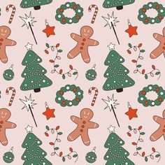 Christmas Day Elements Fabric - ineedfabric.com Christmas Fabric Pattern, Christmas Day Aesthetic, Christmas Prints And Patterns, Christmas Textiles, Holiday Collage, Cute Christmas Pattern, Seamless Prints, Christmas Wallpaper Ipad, Dickson Tennessee