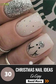 Stylish silver reindeer design for a playful holiday look. Elegant Thanksgiving, Thanksgiving Nail, Unique Thanksgiving, Nail Styles, Dipped Nails