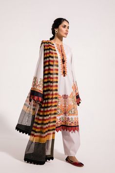 Ethnic DORI-WUC111284 A Spring Lawn 2021 Traditional Unstitched Suit With Digital Print And Long Sleeves, Traditional Unstitched Suit With Digital Print For Eid, Bohemian White Set With Digital Print, White Bohemian Sets With Digital Print, Traditional Salwar Kameez With Digital Print For Eid, White Salwar Kameez With Digital Print And Long Sleeves, White Cambric Unstitched Suit For Eid, White Long Sleeve Salwar Kameez With Digital Print, White Digital Print Long Sleeve Salwar Kameez