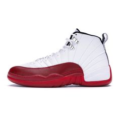 Nike Air Jordan 12 Retro 'Cherry' 2009 White/Black-Varsity Red Basketball Shoes/Sneakers Orange Basketball Shoes, Retro Cherry, Red Basketball Shoes, Air Jordan 12, Jordan Shoes Retro, Sport Shoes Fashion, Shoes Retro, Blue Army, Air Jordan 12 Retro