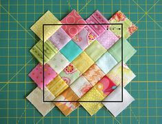 a square is shown in the middle of a patchwork quilt