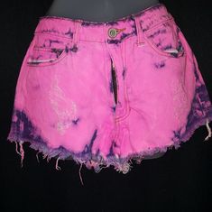 Bright Pink Short Shorts Zipper And Button Up Label Size: L But Runs Small. Possibly M/L * Good Condition. Laundry Washed But Never Worn. Washing Laundry, Pink Shorts, Short Shorts, Label Sizes, Bright Pink, High Boots, Knee High Boots, Knee High