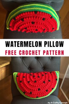 the watermelon pillow is free crochet pattern