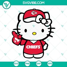 the san francisco chargers hello kitty is wearing a santa hat and holding a football glove