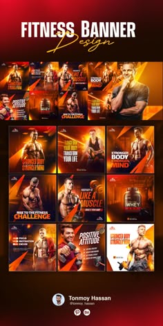 an advertisement for a bodybuilding competition with multiple photos and text on it, including the title