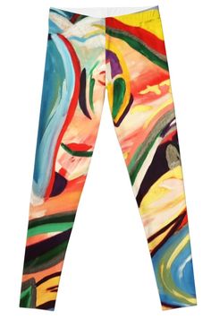 Super stretchy and durable polyester full-length leggings. Vibrant high-quality sublimation print across the front and back. Size range XXS-XL. bathroom wall stain Artistic Stretch Multicolor Bottoms, Artistic Multicolor Stretch Bottoms, Multicolor Graphic Print Stretch Leggings, Painted Leggings, Wall Stains, Bathroom Wall, Sublimation Printing, Full Length, Stain