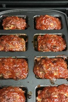 meatloaf cooking in an oven ready to be baked into buns or muffins