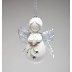 Unique sculpted Angel Holding Dove with Ribbon Ornament. String included for hanging on the Christmas tree. Trinx | Trinx Hanging Figurine Ornament 3.0 H x 1.375 W x 1.375 D in brown / gray / whiteCeramic / Porcelain | 3" H X 1.375" W X 1.375" D | Wayfair Christmas Angel Ornaments Zazzle, Hand Made Angel Ornaments, Flower Pot Angel Ornament, Christmas Tree Angel Ornaments, Simple Ceramic Angels, Peace Dove Ornaments, Mini Angel, Ribbon Ornaments, Bird Christmas