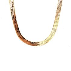 Thick Herringbone Necklace Made of 18K Gold Plated Brass Measures 16" Elegant 16 Inch Snake Chain Jewelry, Gold Choker Necklace 16 Inch Length, Gold 16 Inch Choker Necklace, Formal Clavicle Snake Chain Necklace, 16 Inch Yellow Gold Plated Chain Necklace, Classic Gold Chain Choker Necklace, Elegant 16 Inch Snake Chain Necklace, Classic Gold Choker With Adjustable Chain, Gold Chain Necklace, 16 Inch For Formal Occasions