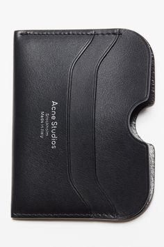 <div>Card holder wallet features a slim construction, crafted from soft leather and detailed with an Acne Studios logo. Complete with card slot compartments on the front and back.</div> Studio Cards, Studio Logo, Leather Card Holder, Black Card, Direct Marketing, Children Shoes, Card Holder Wallet, Nice Leather, Card Holder Leather