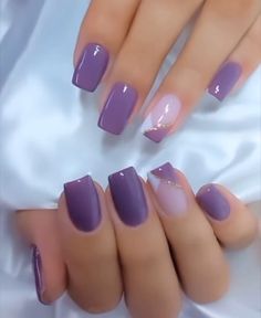 Purple Gel Nails, Manicure Nail Designs, Valentine Nails, Fancy Nails Designs, Stylish Nails Designs, Simple Gel Nails, Purple Nail, Her Nails, Work Nails