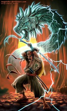 Mago lobo Mexican Samurai, Dnd Noble, Dragon Symbol, Anime Mecha, Feathered Serpent, Boris Vallejo, National Heroes