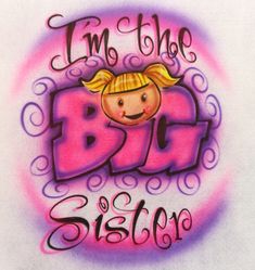 Airbrushed t-shirt I'm the big sister design Big sister Big sister shirt Baby announcement Big sister little sister tshirt promoted to big Baby Announcement Big Sister, Ripped Shirts, Big Sister Little Sister, Hip Hop Party