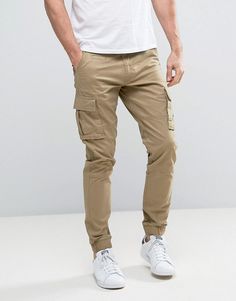 Only & Sons Cuffed Cargo Pants 6 Pocket Pants Outfit Men, Jogger Beige, Shoes With Cargo Pants, Khaki Cargo Pants Outfit Men, Beige Cargo Pants Outfit Men, Mens Cargo Pants, Slim Fit Cargo Pants Men, Khaki Cargo Pants Outfit, Beige Cargo Pants Outfit