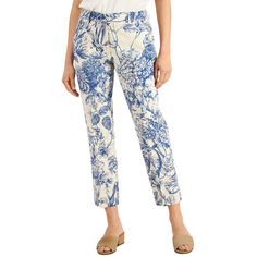 The Monia Pants From Weekend Max Mara Come Alive With A Chic Floral Print. A Perfect Way To Elevate And Excite Your Outfit Of The Day. Mid Rise Zipper Closure At Front; Belt Loops Off-Seam Pockets At Hips Cotton/Elastane Machine Washable Or Dry Clean Imported Blue Floral Print Ankle-length Pants, Elegant Blue Floral Print Bottoms, Floral Print Straight Leg Work Bottoms, Floral Print Straight Leg Bottoms For Workwear, Blue Floral Print Bottoms For Workwear, Blue Floral Print Pants For Work, Workwear Floral Print Tapered Leg Pants, Spring Blue Chinos For Workwear, Floral Print Ankle-length Workwear Bottoms