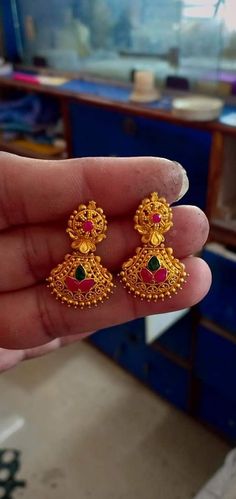 Gold Zumaka, Jumka Earrings, Antique Necklace Gold