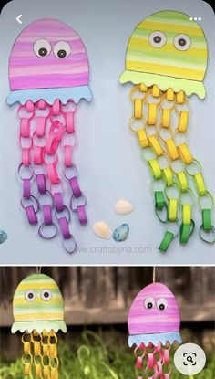 some paper crafts that are made to look like jellyfishs