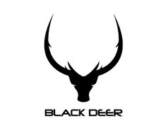 the black deer logo is shown with an antelope's head on it