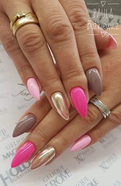 Nagellack Trends, Super Nails, Nail Designs Glitter, Nail Designs Spring, Fancy Nails, Nail Polishes, Gold Nails, Gorgeous Nails