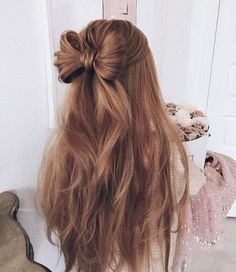 Bow Hairstyle, Easy Hairstyles For Long Hair, Party Hairstyles, Down Hairstyles, The Mirror, Prom Hair