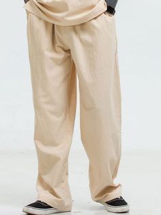 Men's Linen Pants Trousers Summer Pants Drawstring Elastic Waist Straight Leg Plain Outdoor Daily Going Out Linen / Cotton Blend Streetwear Stylish Black White Micro-elastic Baggy Solid Color Leisure Bottoms, Baggy Leisure Bottoms, Solid Leisure Bottoms, Solid Color Leisure Pants For Spring, Baggy Beige Pants With Solid Color, Beige Baggy Pants With Solid Color, Solid Ankle-length Leisure Bottoms, Drawstring Straight Pants, Leisure Cotton Bottoms In Solid Color