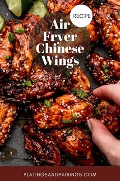 the recipe for air fryer chinese wings is shown