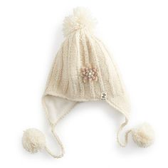 Stay warm all winter long with this women's floral pom earflap cap from SIJJL. Stay warm all winter long with this women's floral pom earflap cap from SIJJL. Breathable fabric Earflaps for extra warmth Cute flower accent Pom accents Hand knit, New Zealand woolFIT & SIZING One size fits mostCONSTRUCTION & CARE Wool outer shell Fleece inner lining Spot clean Imported Color: Natural. Gender: female. Age Group: adult. Warm Cream Bonnet For Winter, White Winter Hats With Ear Flaps, Adjustable Cream Winter Hat, Cream Winter Hat With Adjustable Fit, Cream Adjustable Winter Hat, Accessories Guide, Cute Flower, Color Ivory, Stay Warm