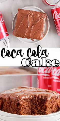 coca cola cake with chocolate frosting on top