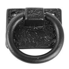 an old black metal ring on a white background with clipping for text or image